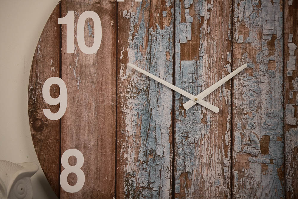 75cm Timber Unique Rustic Wall Clock