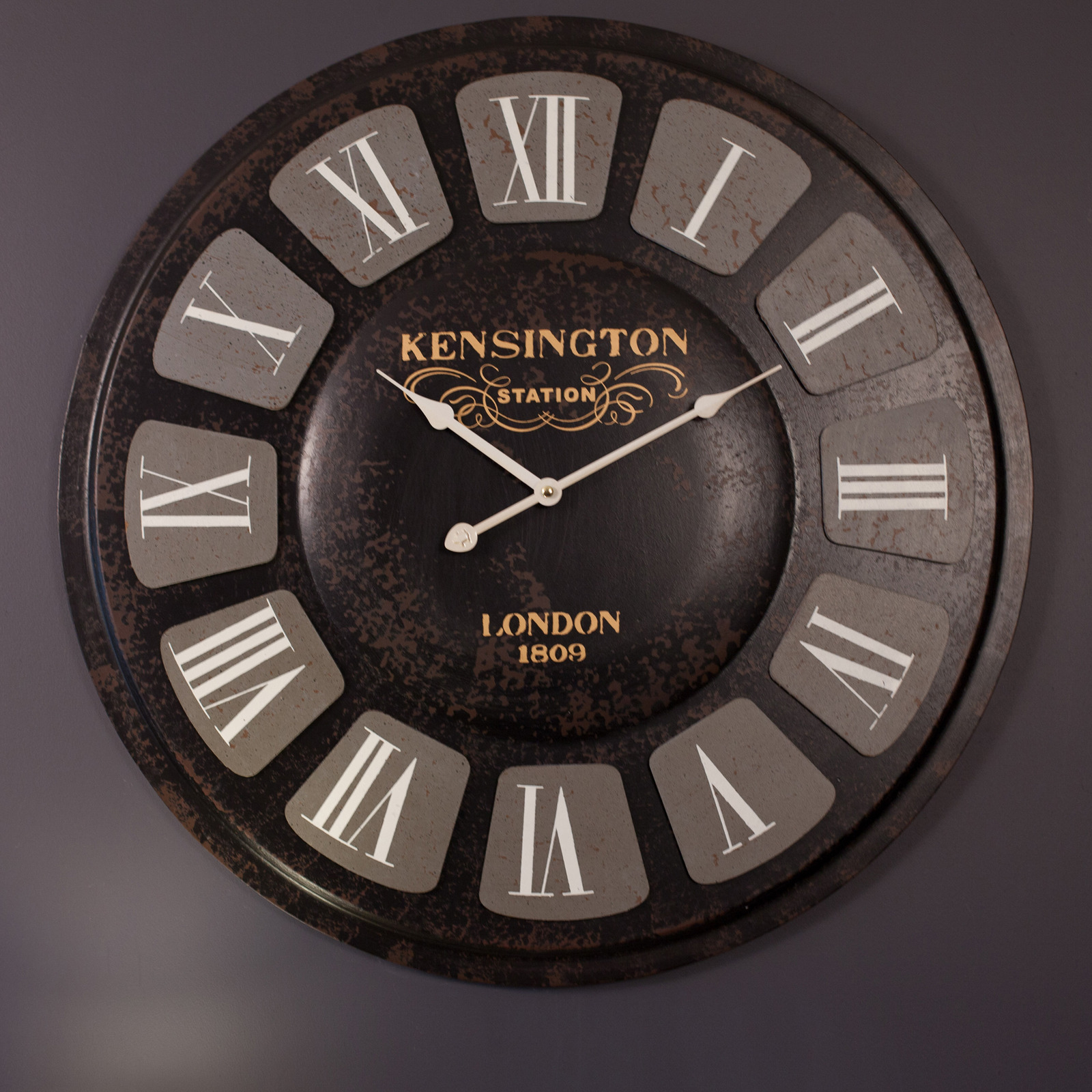 Wooden Kensington Station Wall Clock Vintage Clocks