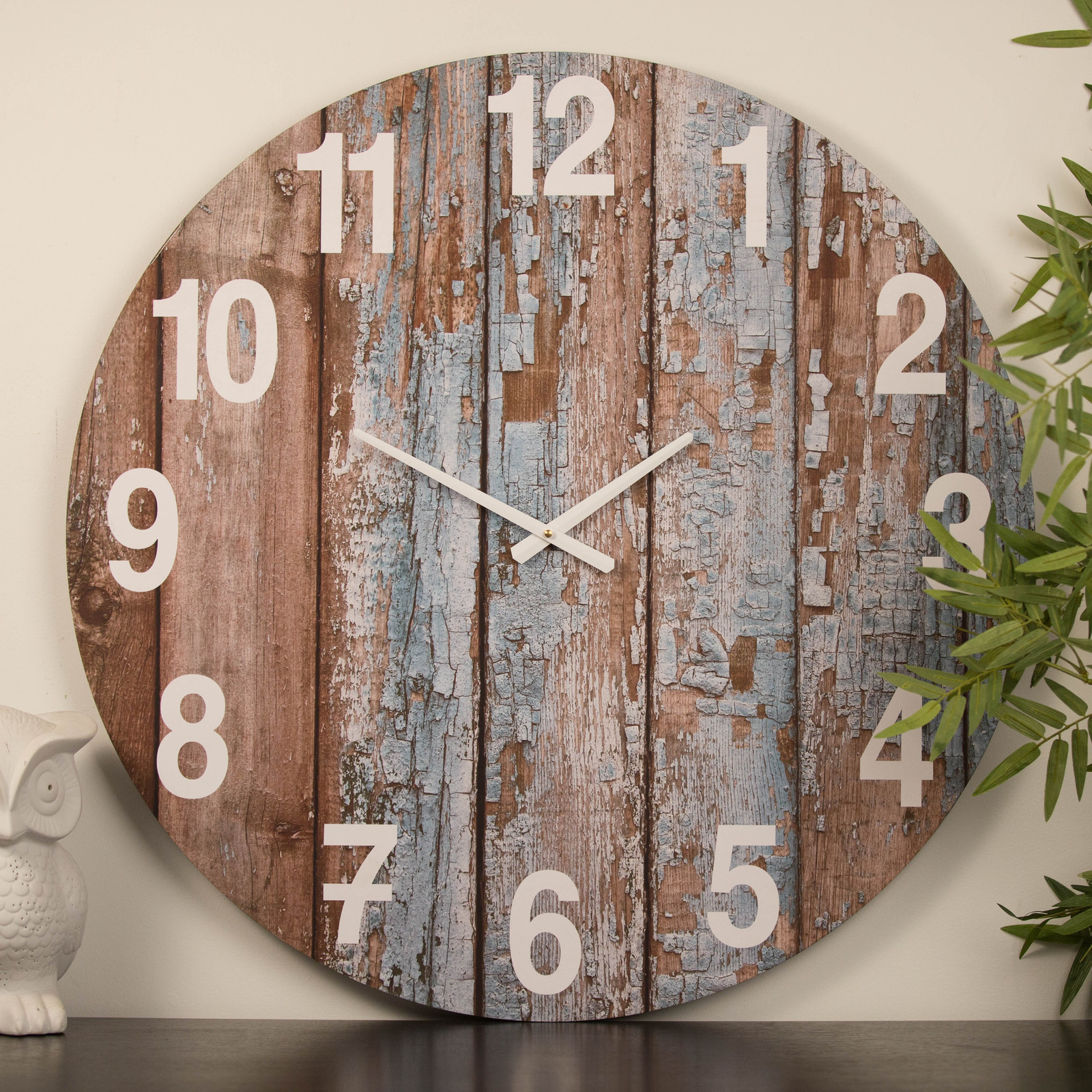 75cm Timber Unique Rustic Wall Clock