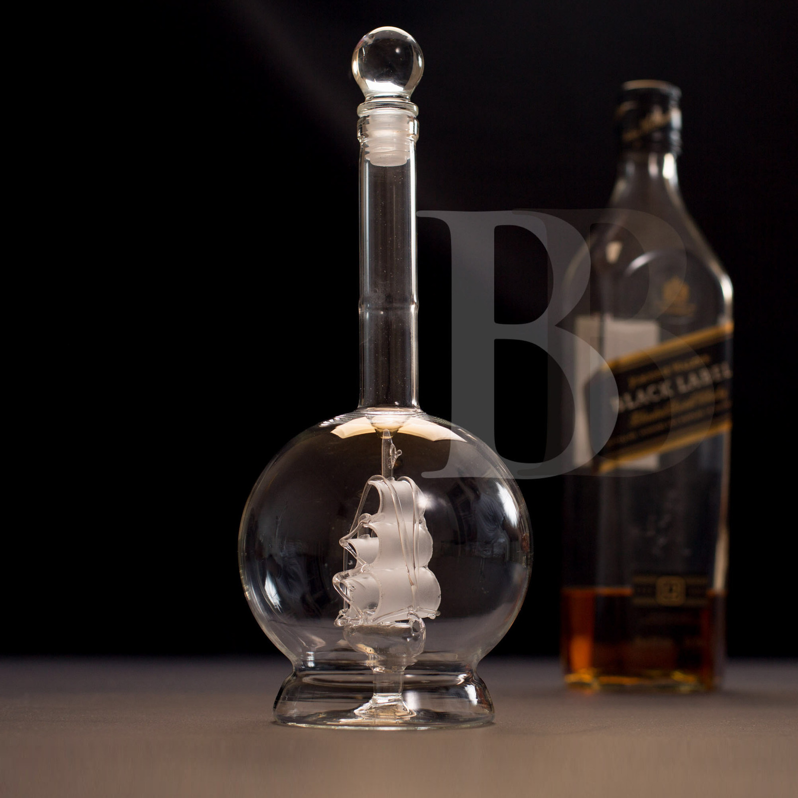 Glass Decanter ROUND SHIP 350ml Wine Spirits Whisky Drink Bottle