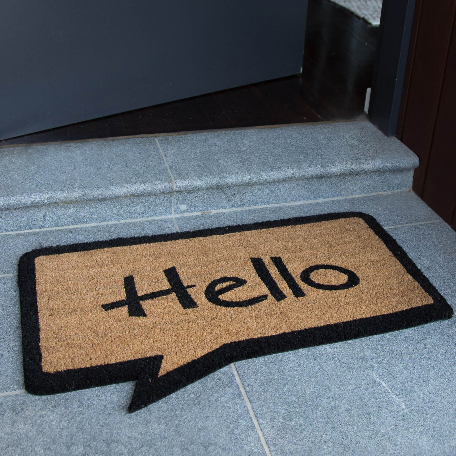 45 x 75cm Coir Natural Coir HELLO Door Mat