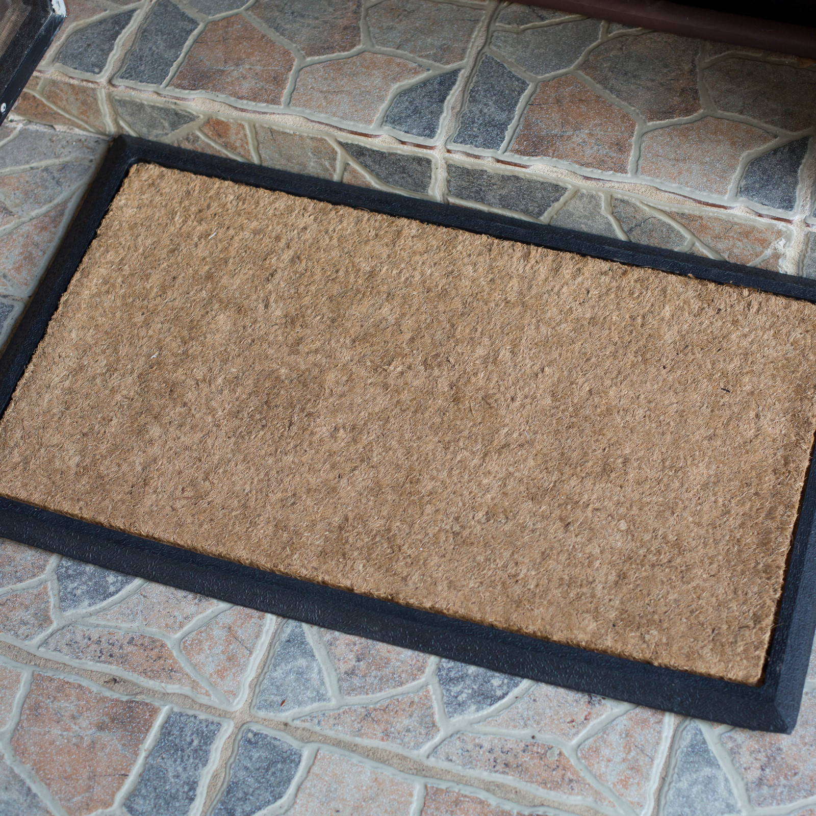 DoorMat 45x75 cm Coir Brown Rubber Natural Plain Door Mat Outdoor Heavy