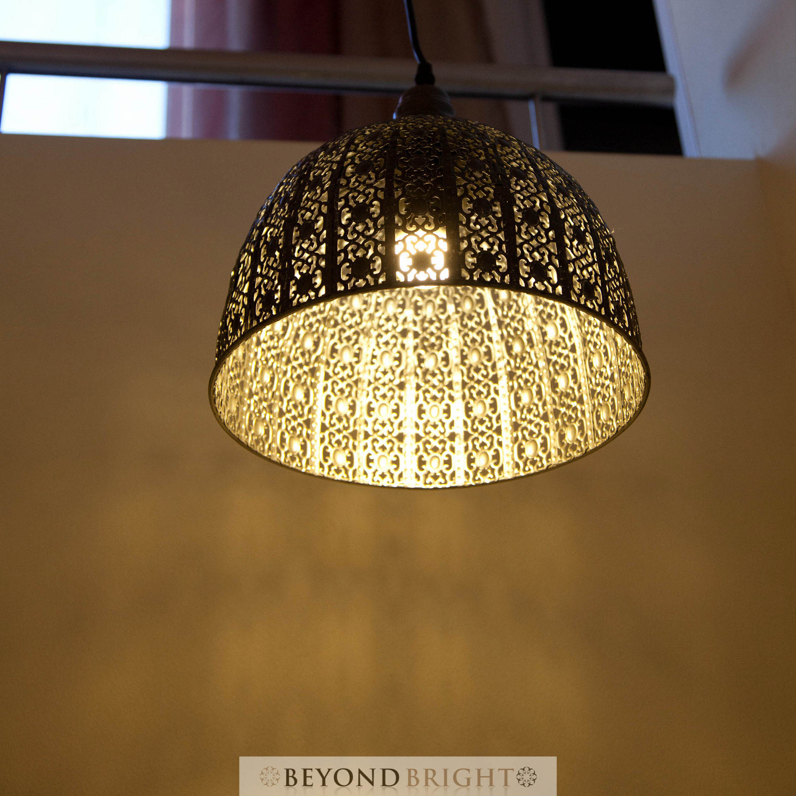 Moroccan INDI Pressed Metal Pendant Ceiling Light Lamp Chandelier 28cm