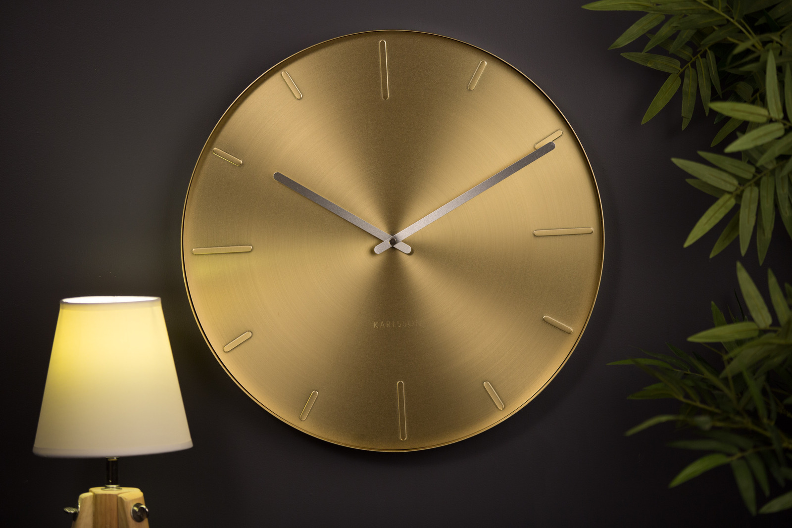 Karlsson Belt Wall Clock 40cm Brass Plated Modern Designer Clocks