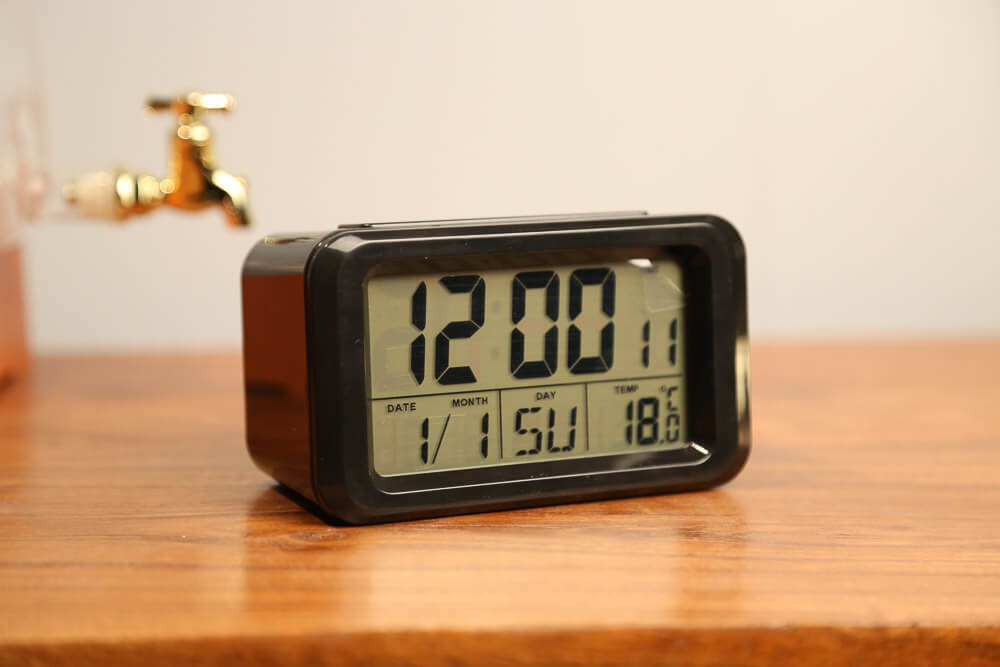 Buy the 13cm Green LED Black Digital Rectangle Plastic Alarm Clock with ...