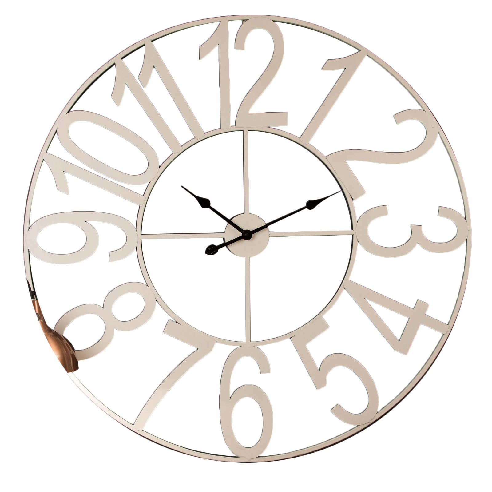 100cm Metal White 'NUMBERS' Modern Industrial Wall Clock