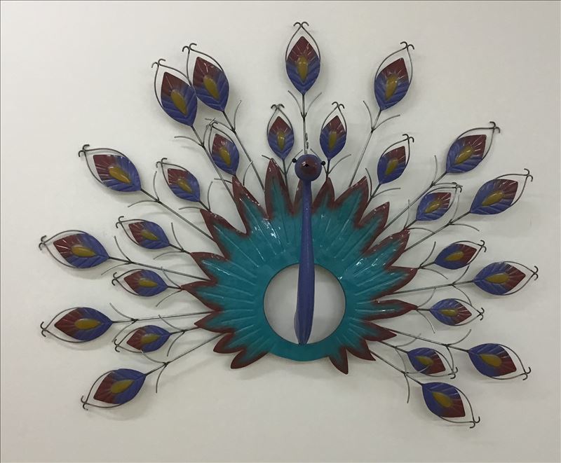 Peacock Metal Wall Art Multicoloured 39x28cm Beyond Bright