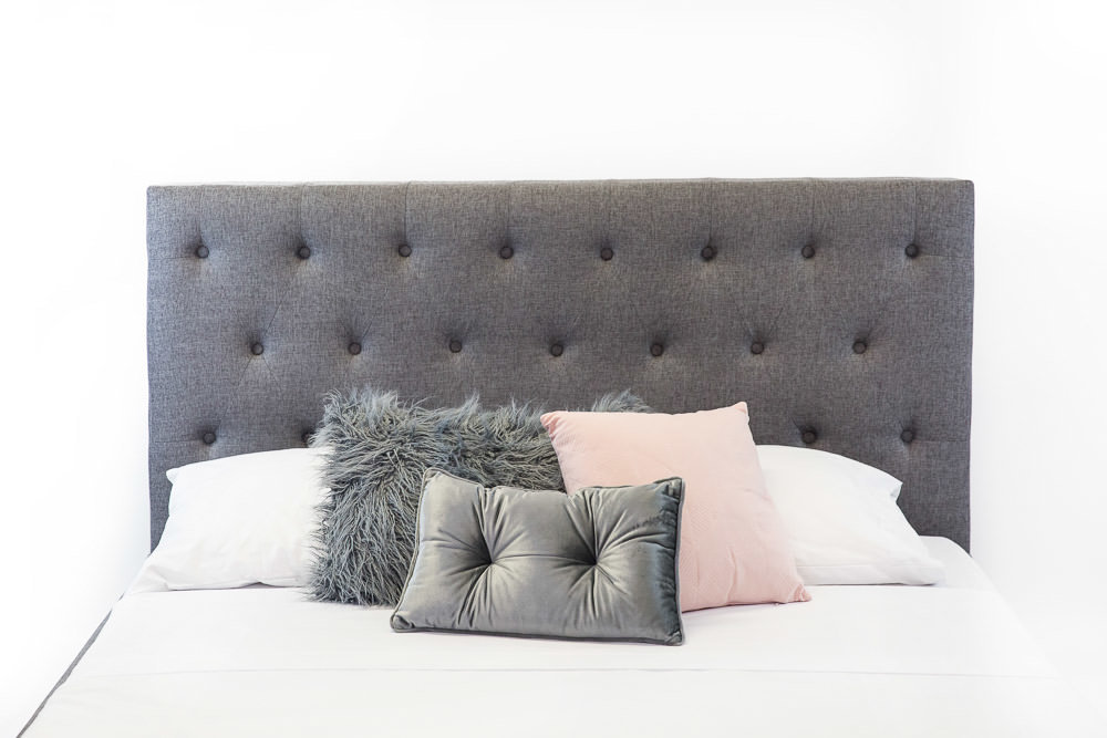 Buy Ada Freestanding Bedhead Fabric Grey Queen Size Beyond Bright