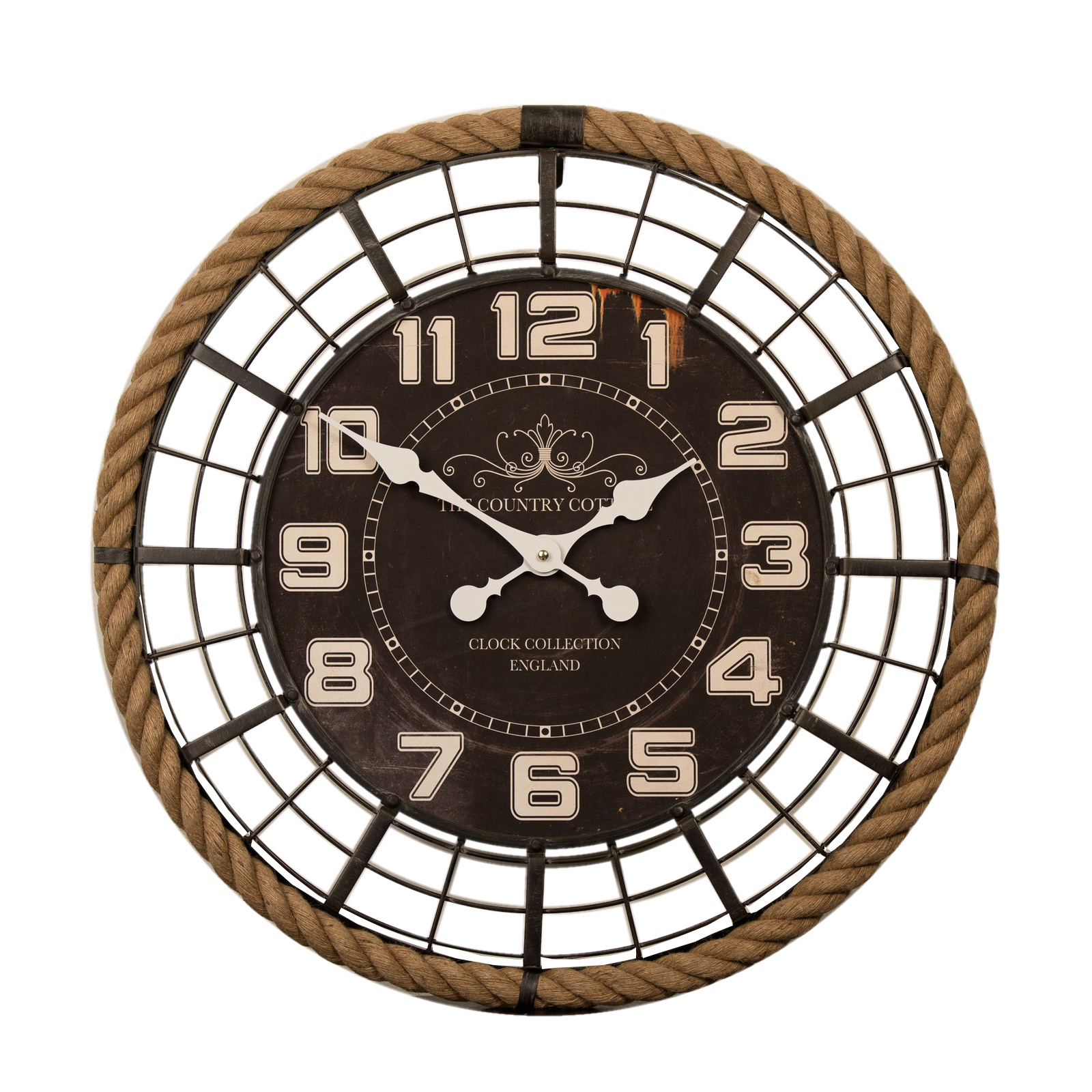 Rope Wall Clock 60cm London England Industrial Vintage
