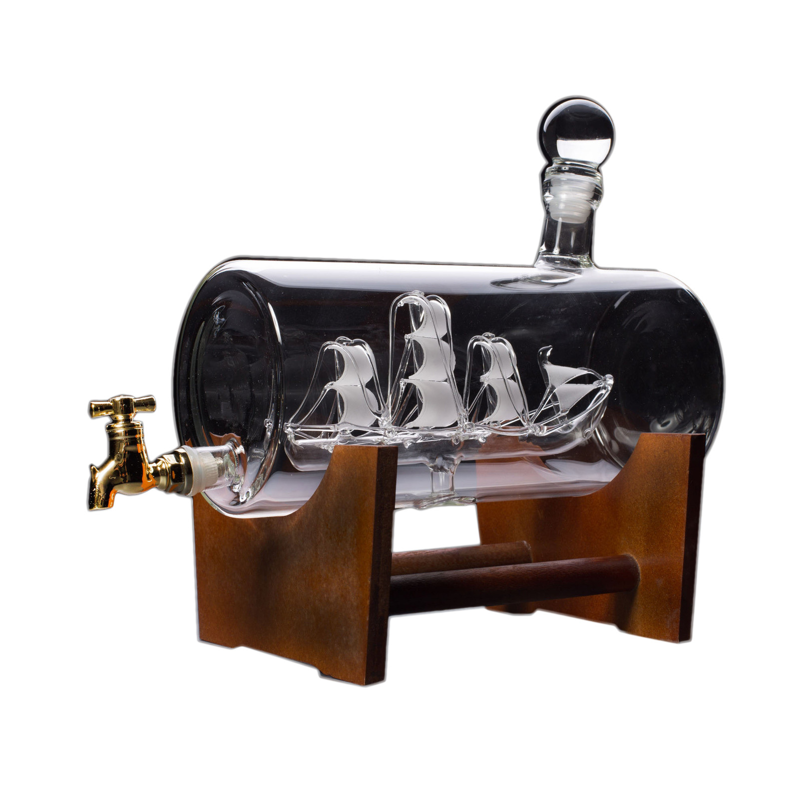 1.3L Barrel Ship Decanter Unique Bar Ware
