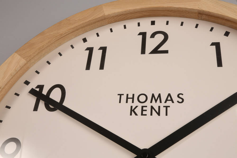 Thomas Kent 50cm Clifton Wall Clock Oak Fast Free Shipping Beyond