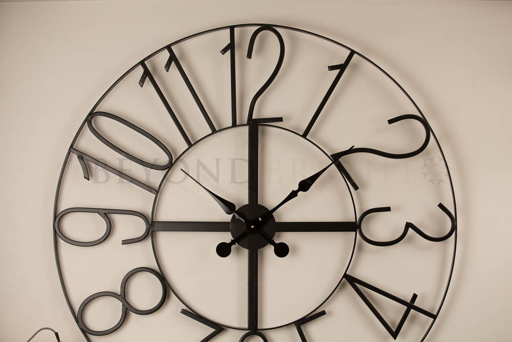 100cm Metal 'NUMBERS' Modern Industrial Wall Clock