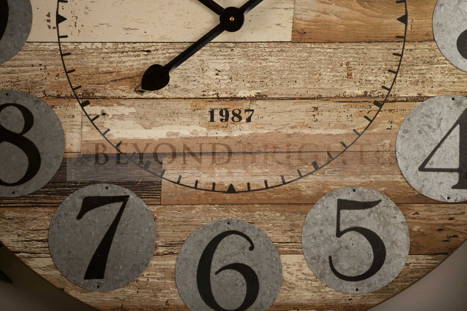 80cm Timber Unique Rustic Wall Clock