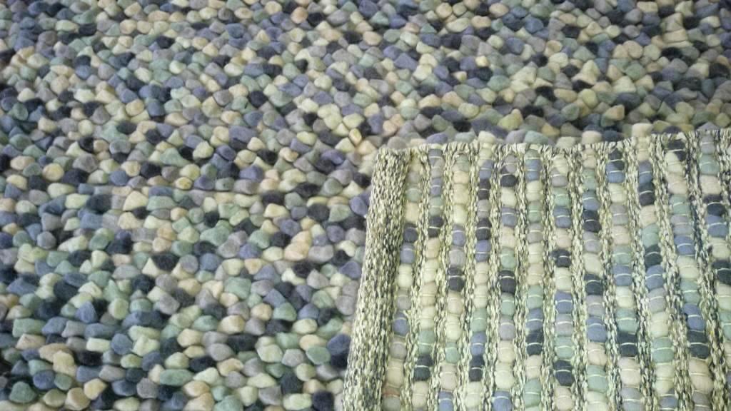 Jelly Bean Wool Rug Blue 2 Sizes Premium Designer Hand Made Wool Rugs