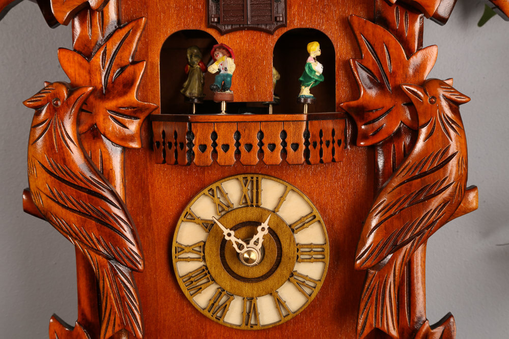 Cambridge Cuckoo Clock 44x28cm Pendulum Musical Dancers Timber Wood