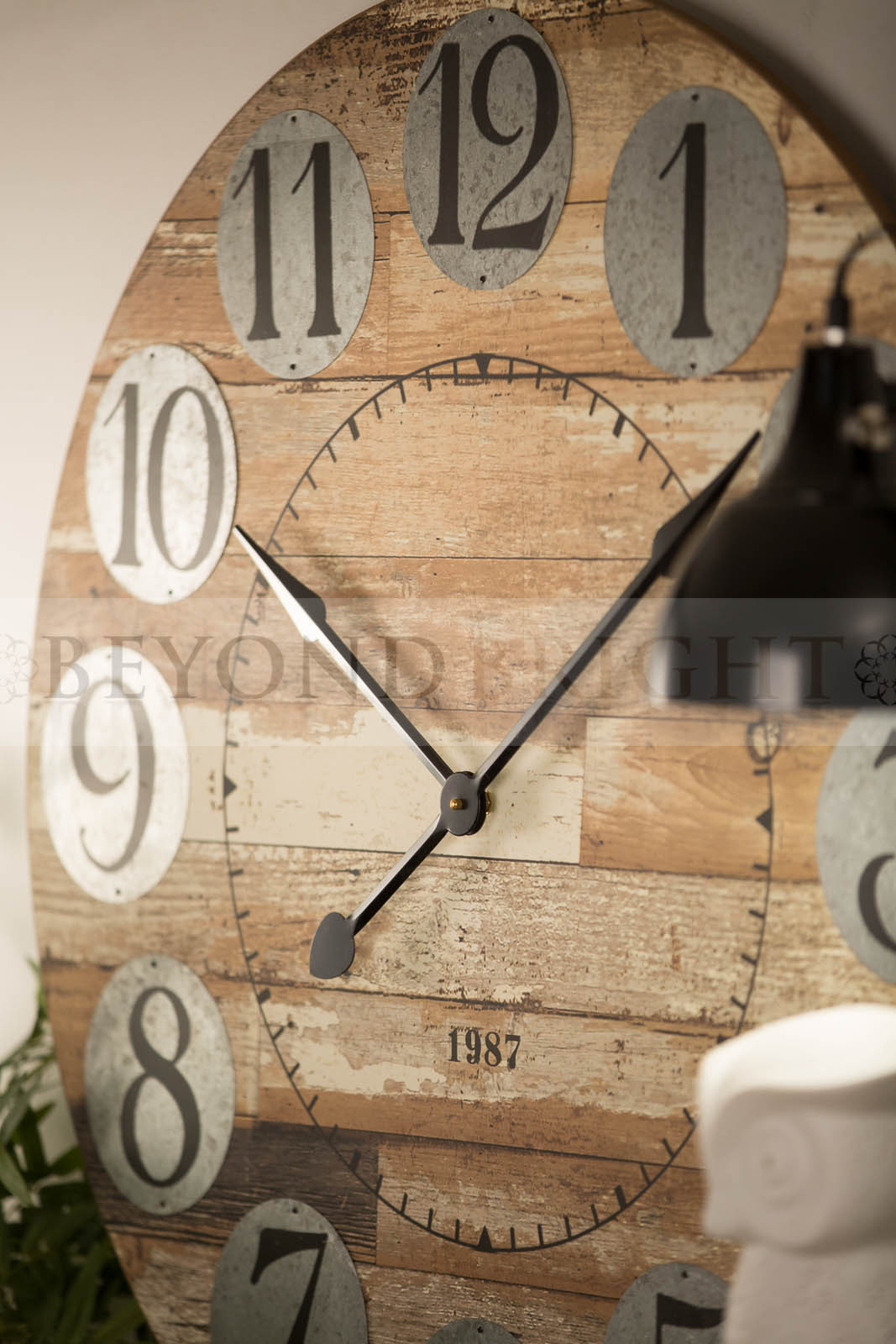 80cm Timber Unique Rustic Wall Clock
