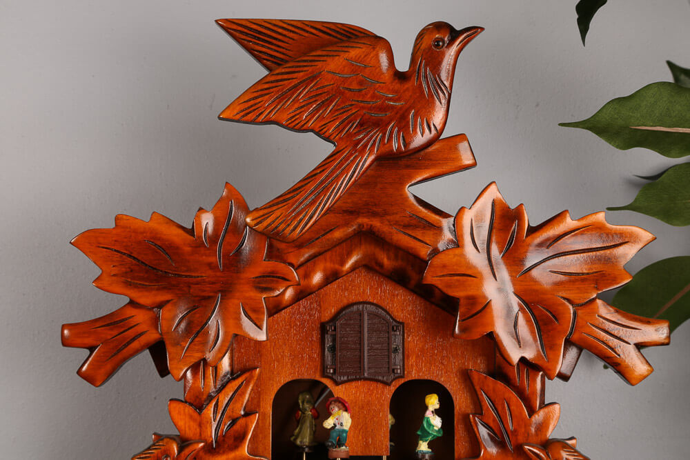 Cambridge Cuckoo Clock 44x28cm Pendulum Musical Dancers Timber Wood