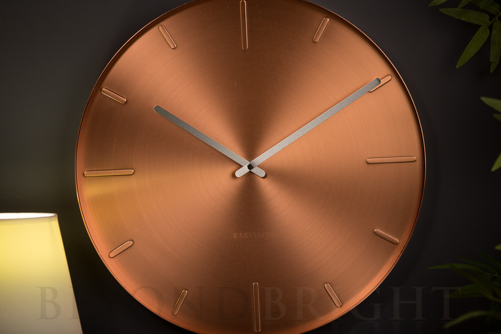 Karlsson Belt Wall Clock 40cm Copper Plated Modern Designer Clocks