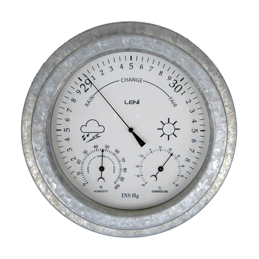 Leni Outdoor Barometer Humidity Hygrometer Thermometer Temp Galvanised Steel 9314235910517 eBay