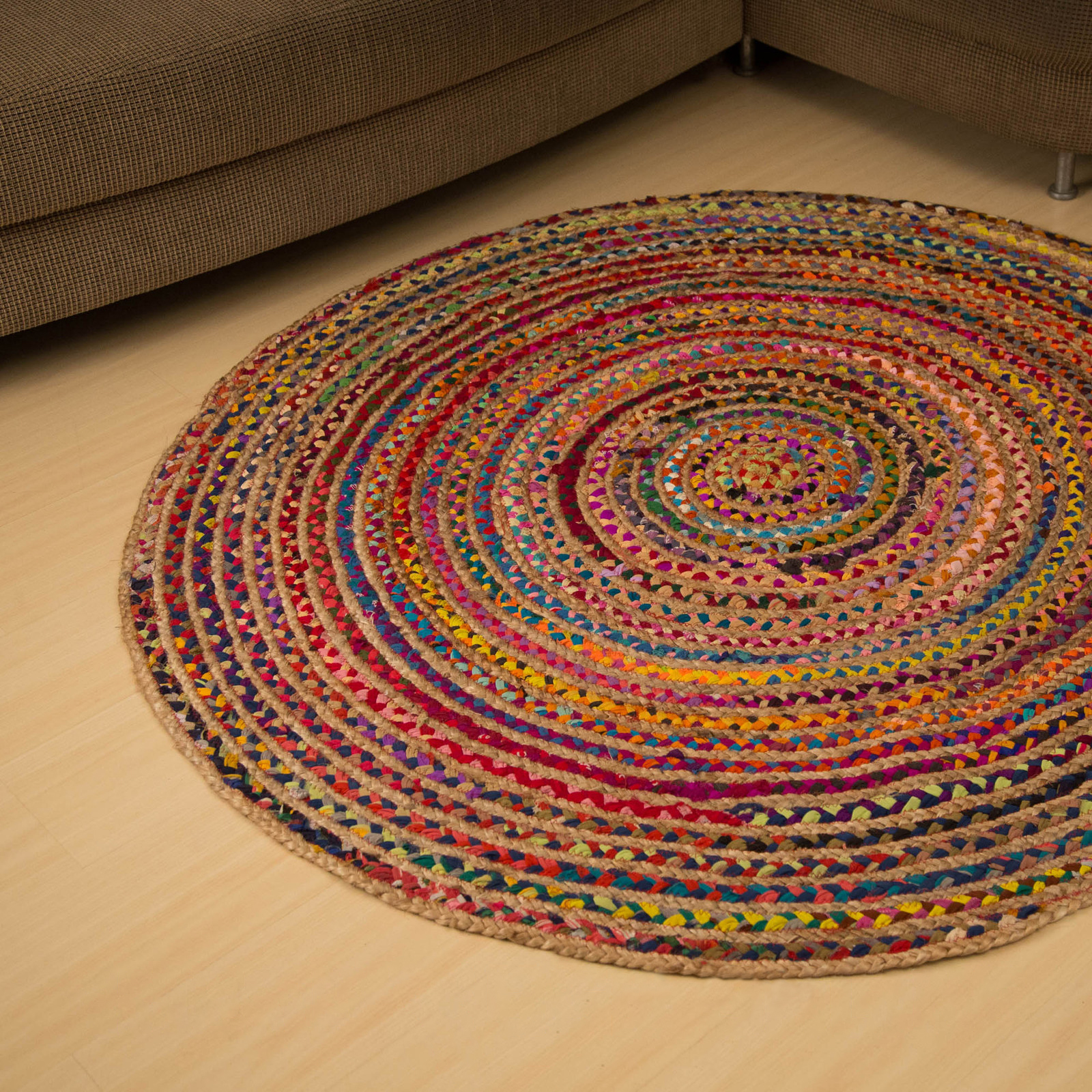 Elka Braided 150cm Round Rug | Natural Jute Rugs | Beyond Bright