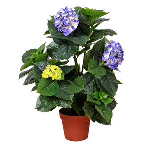 Artificial Hydrangea 74cm - Mixed Purples And Yellows