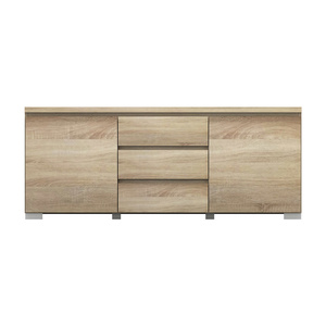Elara Buffet Side Board - 2 Door 3 Drawers - Light Sonoma Oak - 160x66cm