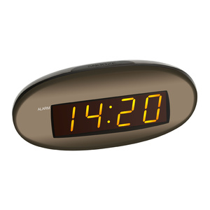 TFA Germany Digital Orange LED Silent Alarm Clock w Snooze - 15.1x7cm