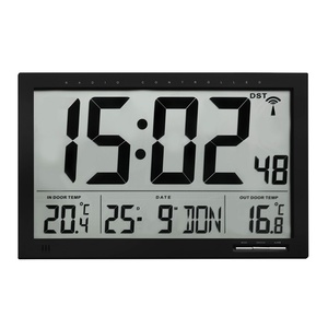 TFA Germany Silent Digital Alarm Wall Clock - Black - 37 x 29cm