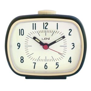 Leni Retro Alarm Clock - Olive  - 11x9cm