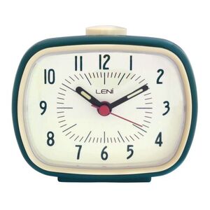 Leni Retro Alarm Clock - Peacock  - 11x9cm