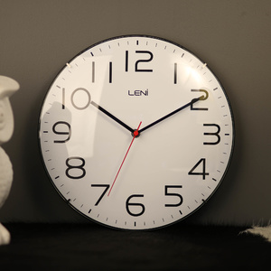 Leni Silent Classic Wall Clock with Glass Dome - White - 30cm