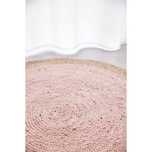 Piazza Round Jute Natural Rug - Pink