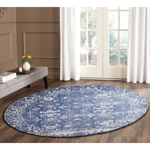 Evolve Oasis Transitional Round Rug - Navy