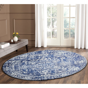 Evolve Contrast Transitional Round Rug - Navy