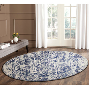 Evolve Horizon Transitional Round Rug - White Navy