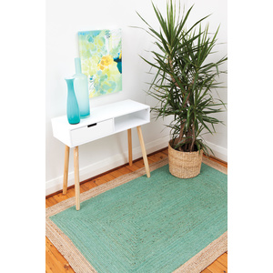 Phoenix Jute Cotton Rug - Sea Green