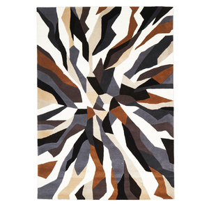 Zavier Crossroads Wool Rug - Brown White Grey