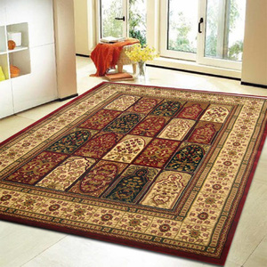 Sydals Traditional Panel Rug - Burgundy Ivory