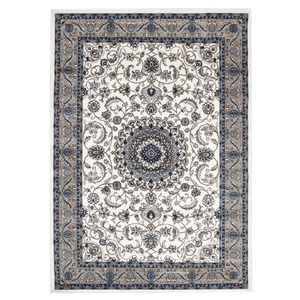 Sydals Medallion Border Rug - White with Beige