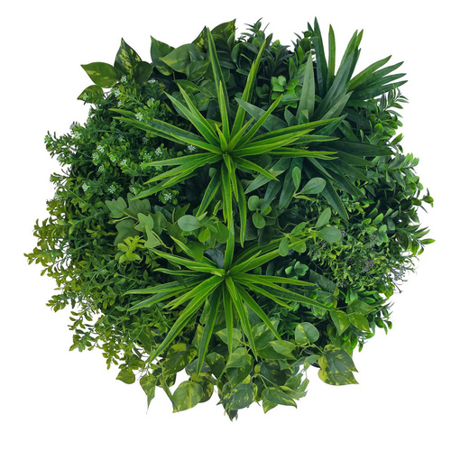 Artificial Green Wall Disk Art - Philodendron - 60cm