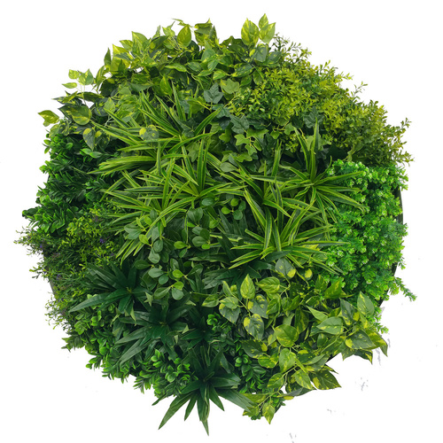 Artificial Green Wall Disk Art - Dark Aloe Vera - 100cm
