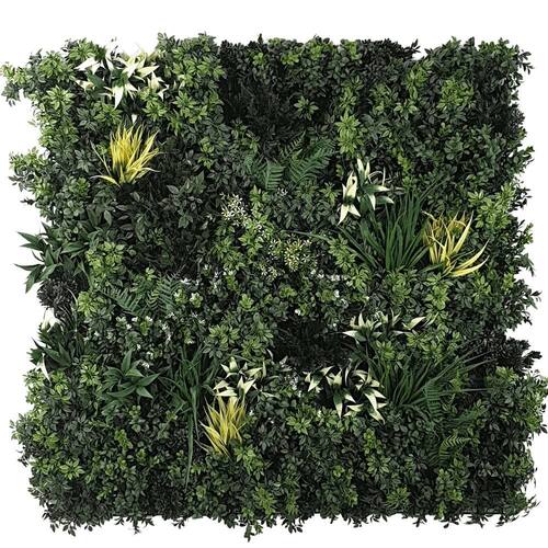 Select Range Artificial Green Wall Leaf Screens / Panels UV Stabalised - 1m x 1m - Green Forest