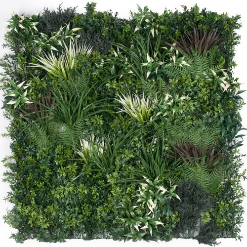 Artificial Green Wall Leaf Screens / Panels UV Stabalised - 1m x 1m - Tropical Fern