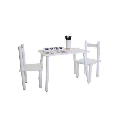 Kids Classic 3pc Table & Chair Set - White