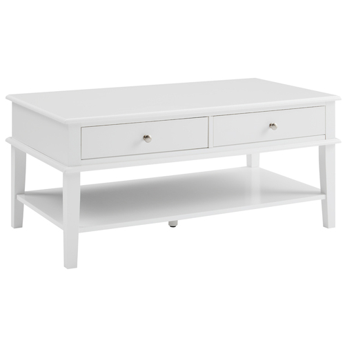 Chloe 2 Drawer 1 Shelf Coffee Table - White