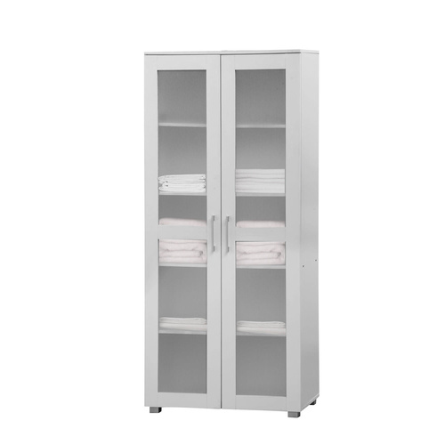 Aspen Multi-Purpose Tall Storage Cupboard - 2 Door in 10 Shelves - White - 80x185cm