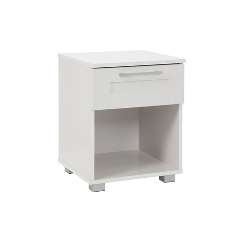 Montreal Bedside Table - 1 Drawer, 1 Shelf - White - 40x55cm