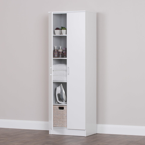 Multi-Purpose Storage Cupboard - 5 Tier - White - 60x180cm
