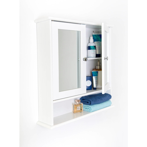 Maine Double Door Mirrored Bathroom Cabinet - 56x58cm