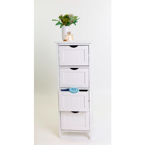 Maine Multi-Purpose Bathroom Cabinet - 4 Drawers - 30x81cm